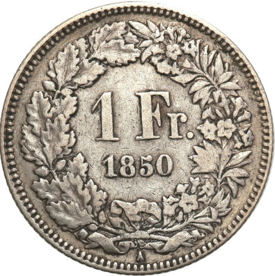 1 frank szwajcarski z 1850 roku.
